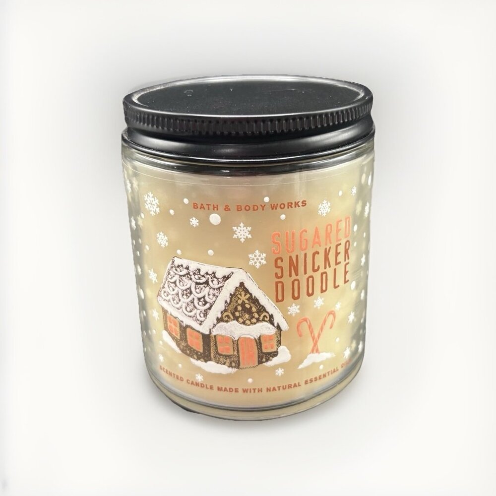 Bath & Body Works Single Wick Candle Sugared Snickerdoodle 7 oz Mason Jar Spices